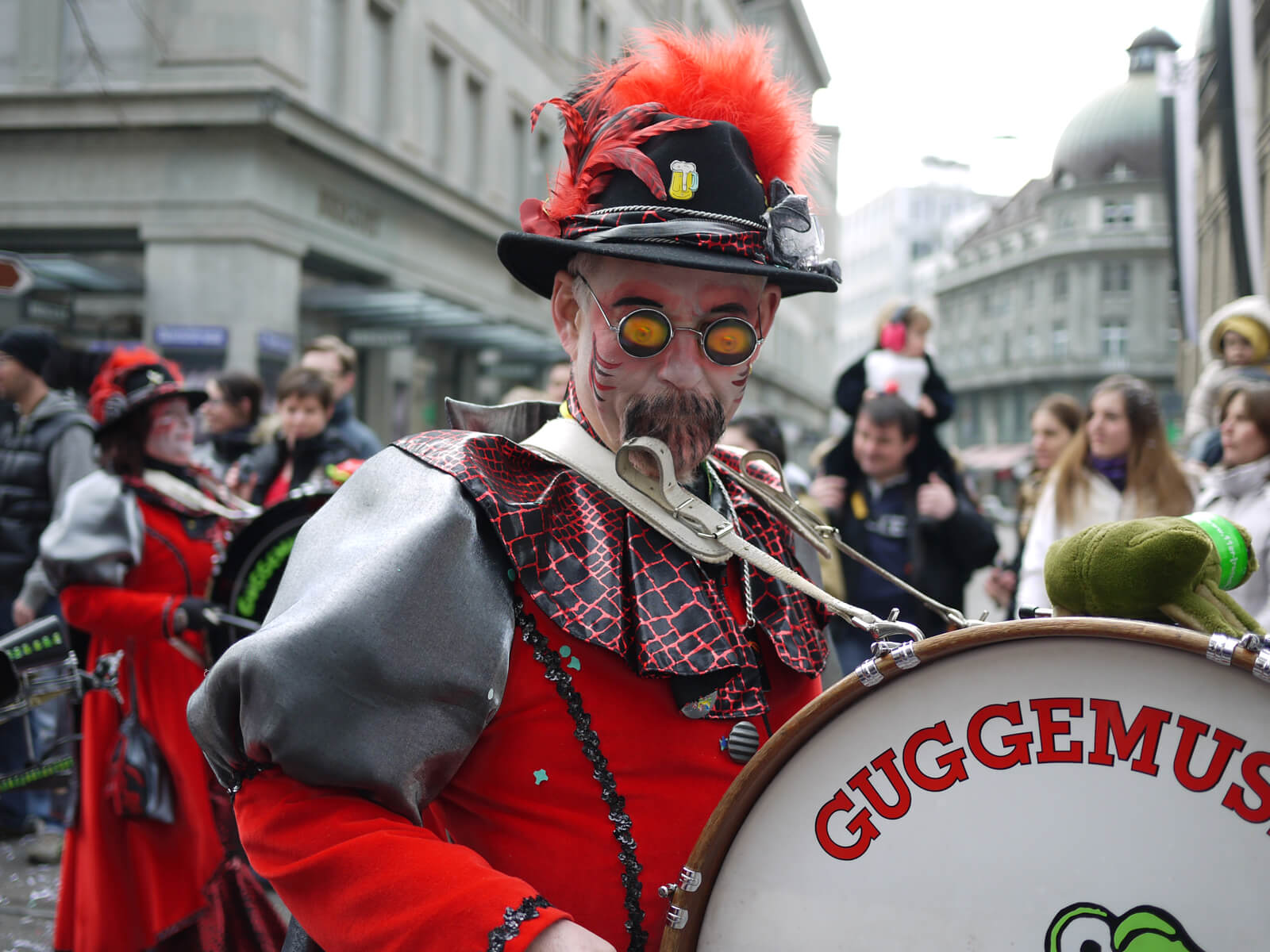 Switzerland Carnival Traditions - Guggenmusik Brass Band at the Zürich Carnival