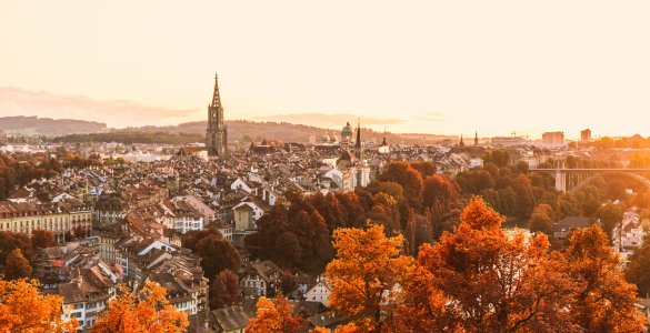 Autumn in Switzerland - Old Town of Bern during Sunset