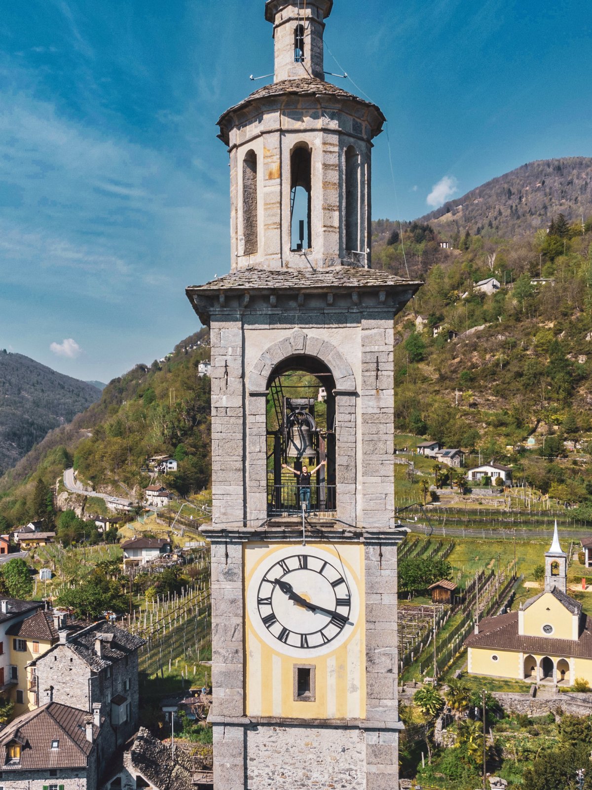 Intragna Church Tower in Ticino, Switzerland
