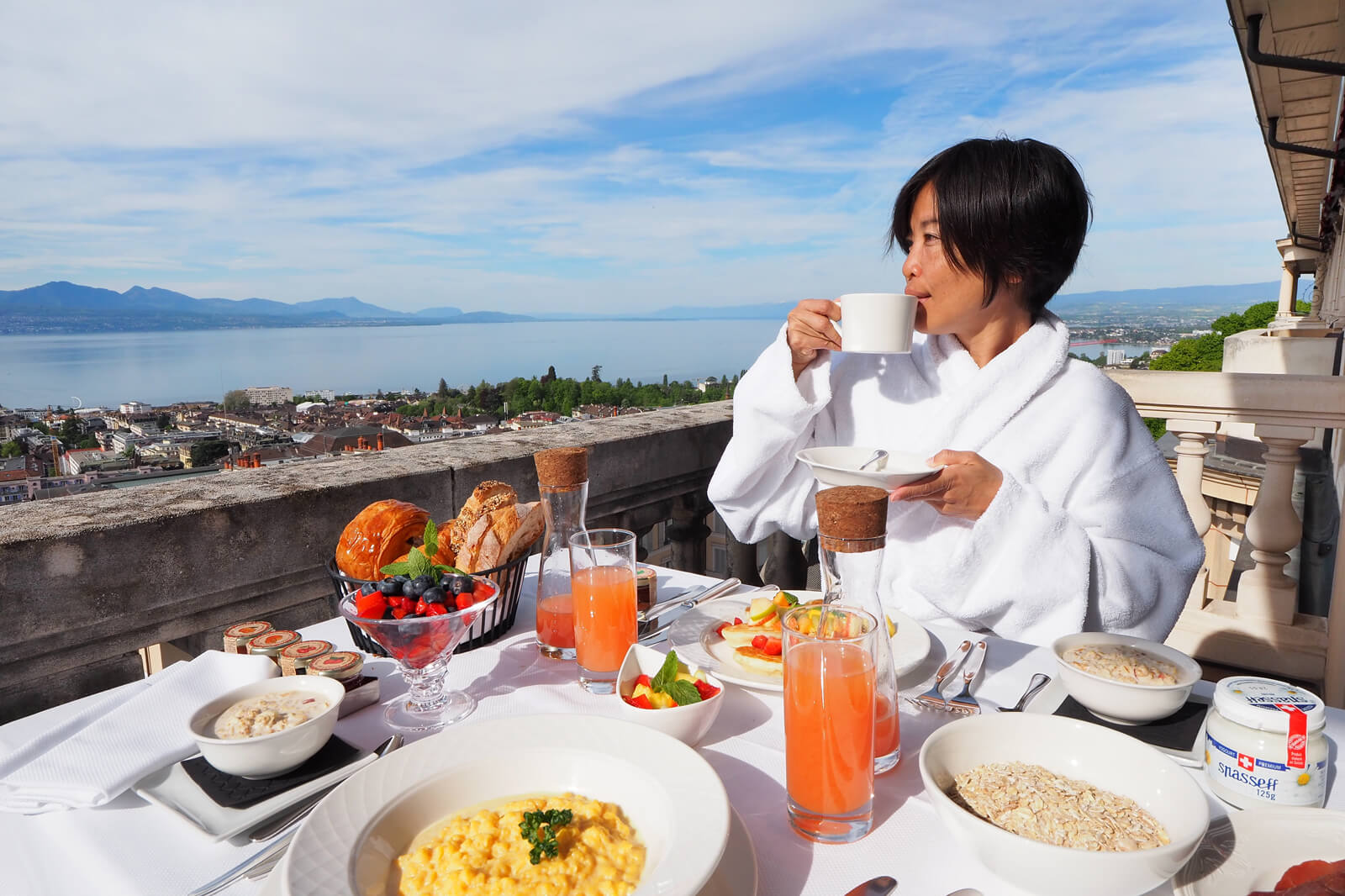 Breakfast with a view at the Lausanne Palace