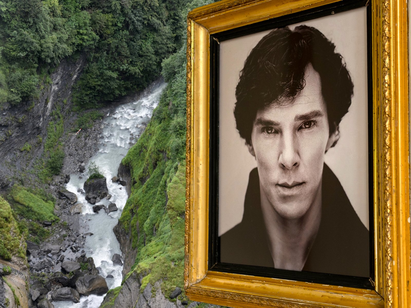 Reichenbach Falls and Sherlock Holmes in Meiringen