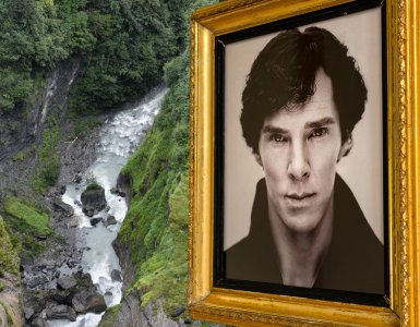Reichenbach Falls and Sherlock Holmes in Meiringen