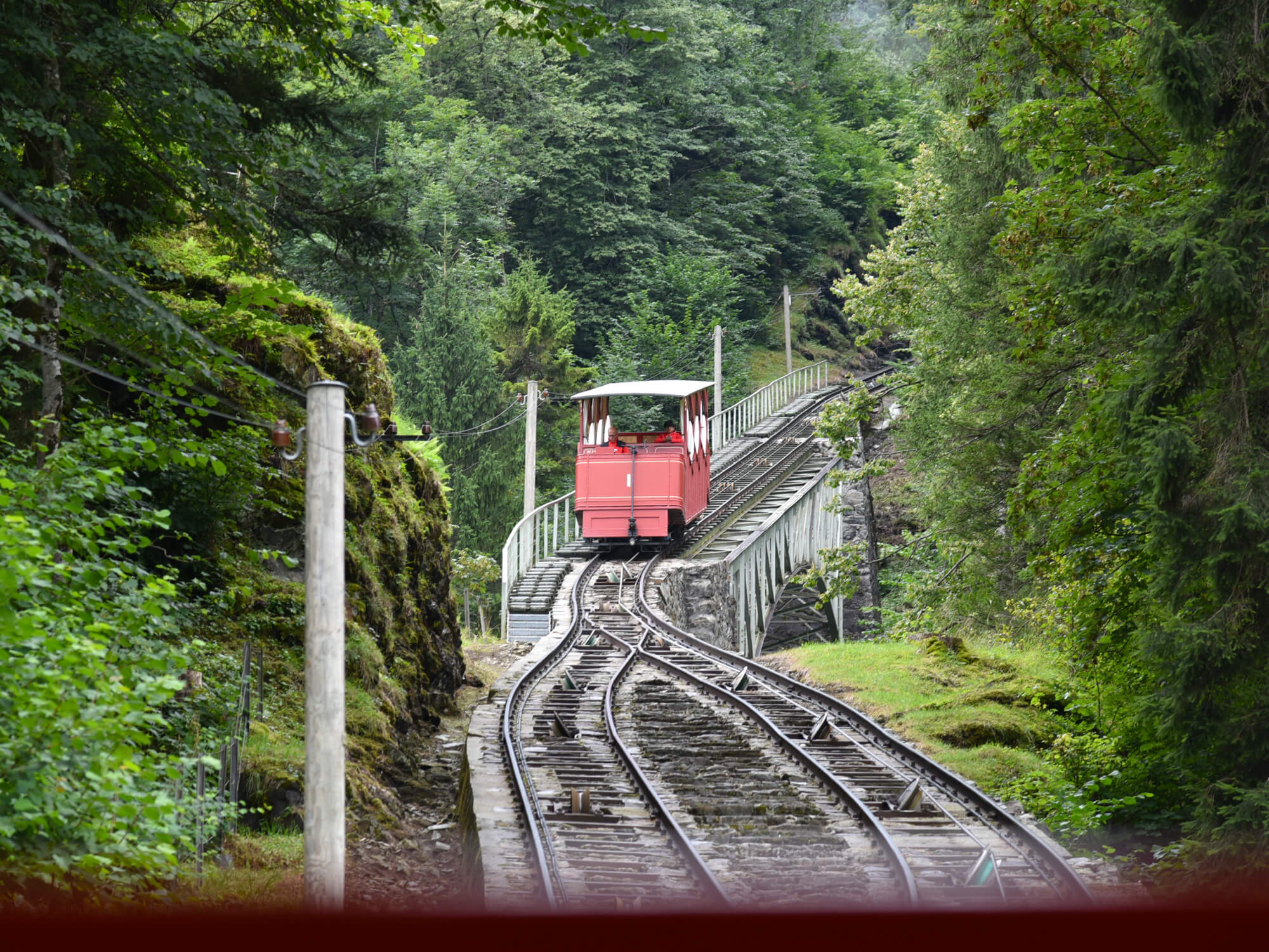 Reichenbach Falls Railway in Meiringen, Switzerland