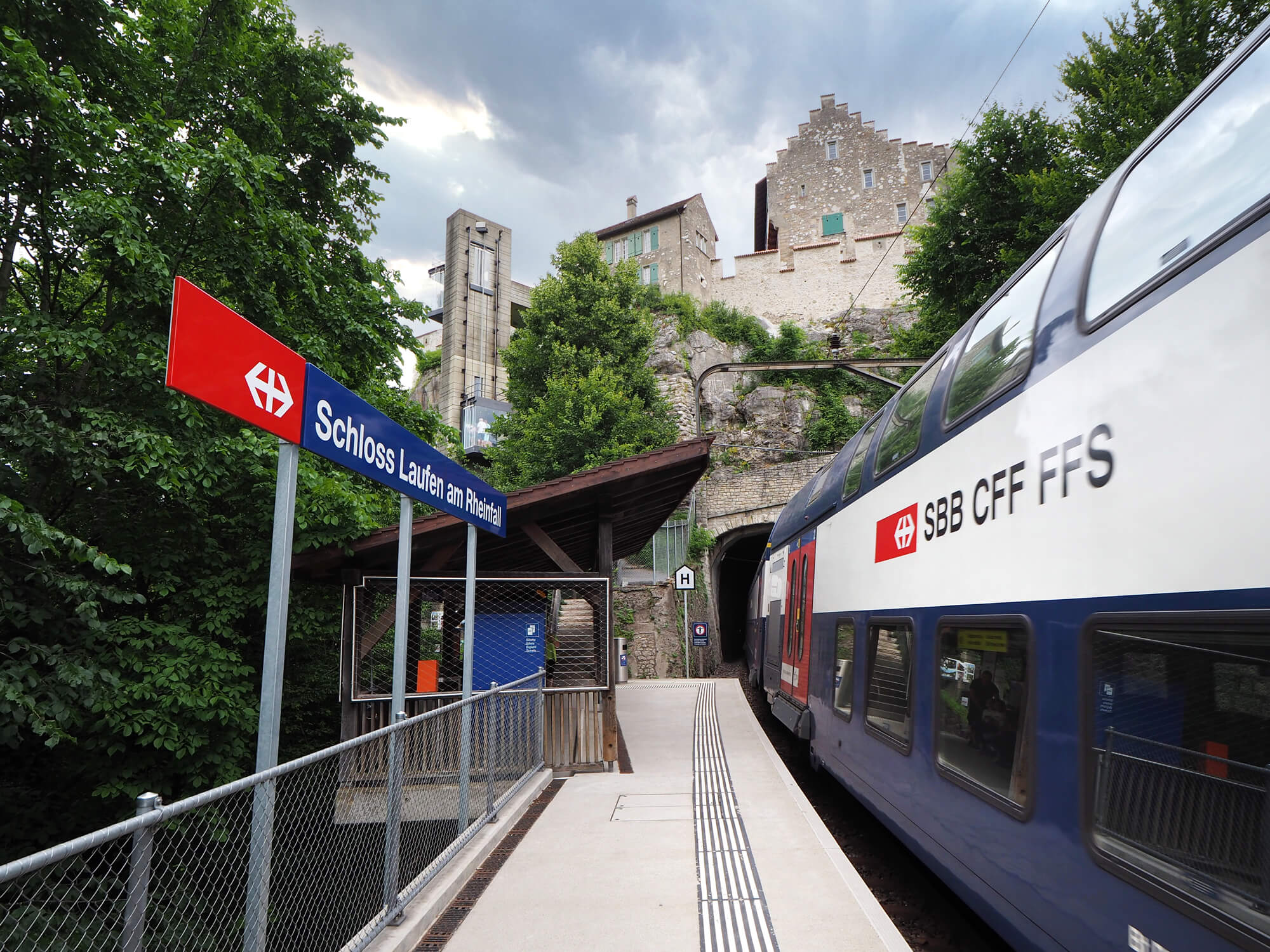 Train Station at Rhine Falls in Neuhausen