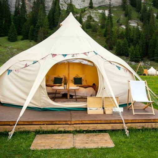TCS Pop-Up Glamping Tent in Laax, Switzerland