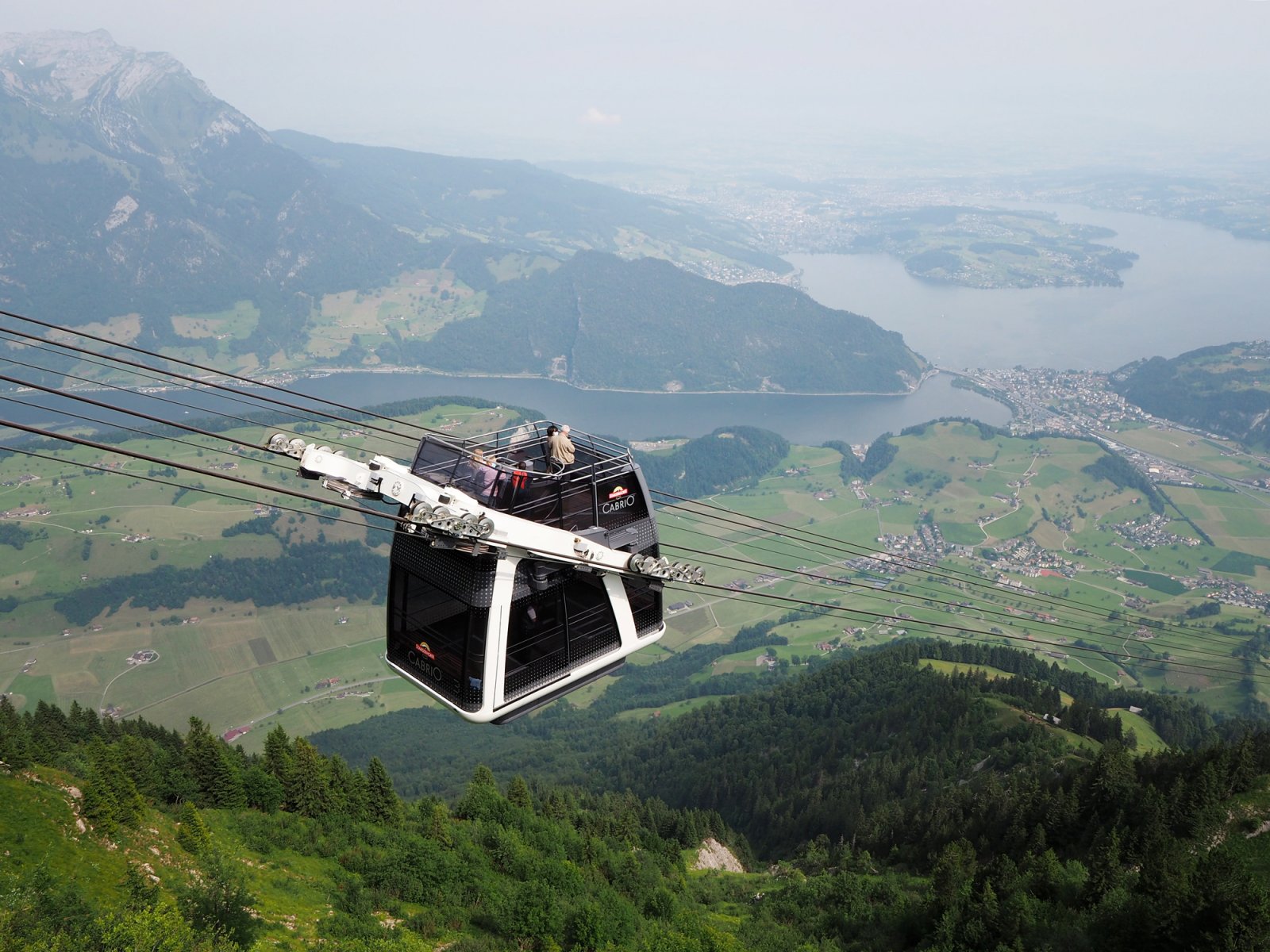 Stanserhorn CabriO cable car with open rooftop