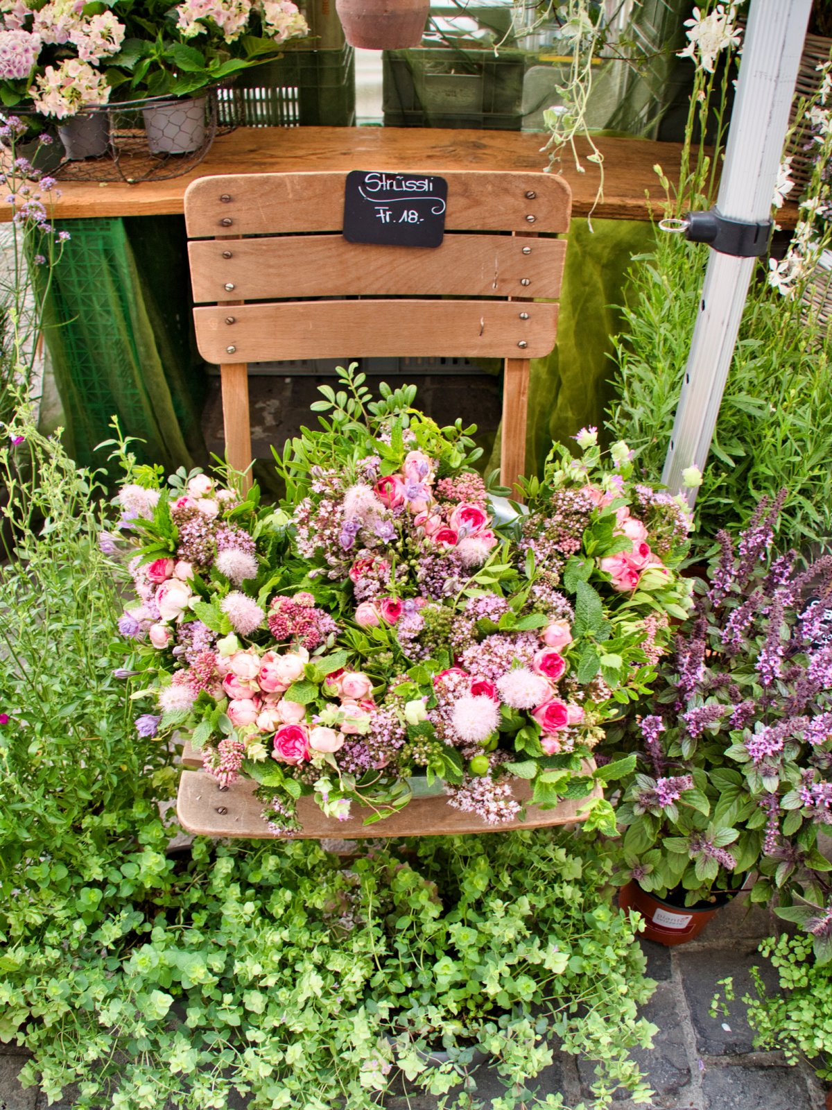 Flowers at the Lucerne Farmers Market on a Summer Saturday - Lucerne Weekend Trip