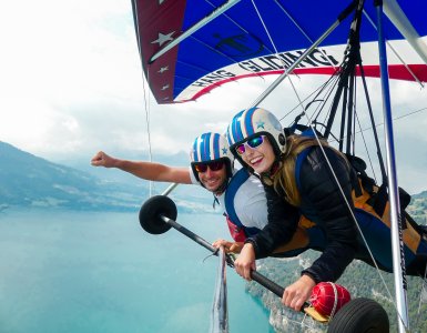 Olivia Wynkoop Hang Gliding off the Niederhorn with Hang Gliding Interlaken
