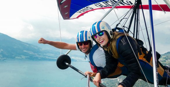 Olivia Wynkoop Hang Gliding off the Niederhorn with Hang Gliding Interlaken
