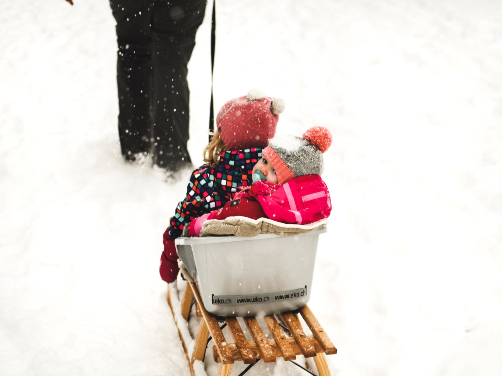 Winter hike with kids in Switzerland