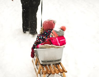 Winter hike with kids in Switzerland