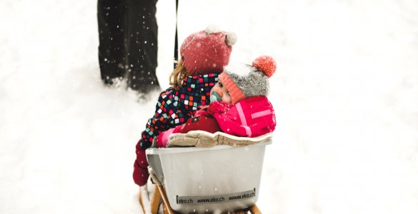 Winter hike with kids in Switzerland