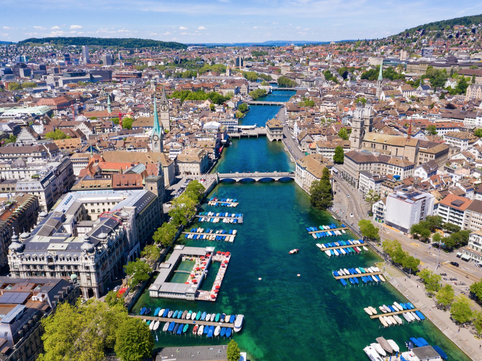 Zurich Downtown Aerial View