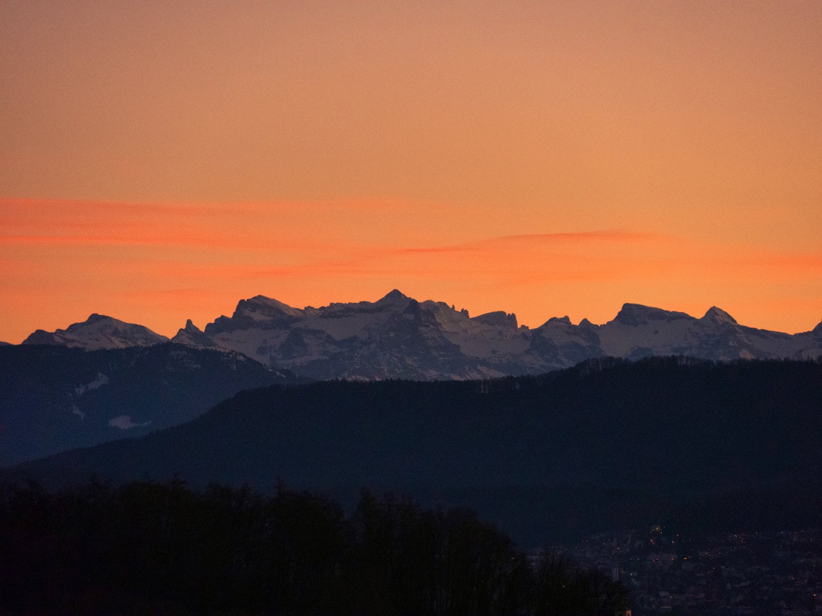 Sunset at Mount Titlis