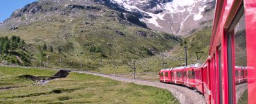 Bernina Line Railway with Glacier Views
