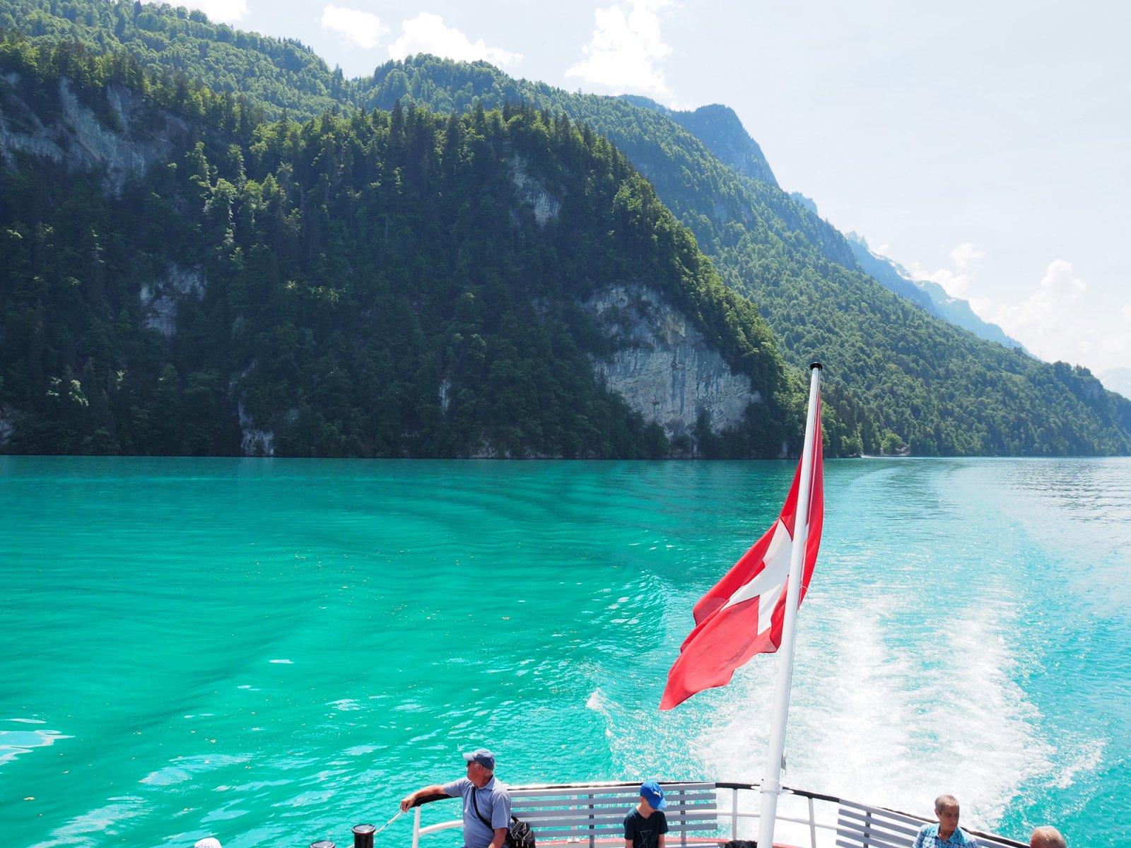 Lake Brienz Boat Ride with a Swiss flag - boat tour Lake Brienz, boat trips Lake Brienz, Brienz boat ride, boat rental Lake Brienz, Lake Brienz boat trips, Brienz lake boat tour, boat excursion Lake Brienz, boat tour Brienz, Lake Brienz boat tour