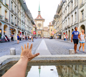 Fountain Dipping in Switzerland - Swimming in a Fountain in Bern
