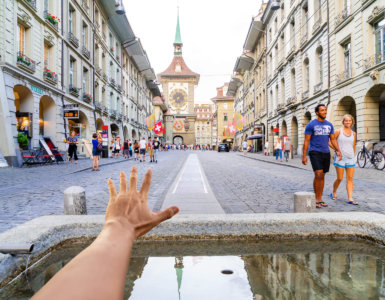 Fountain Dipping in Switzerland - Swimming in a Fountain in Bern