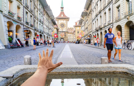 Fountain Dipping in Switzerland - Swimming in a Fountain in Bern