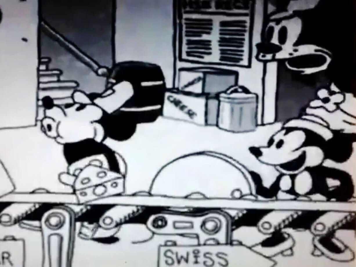 Was Mickey Mouse Making Swiss Cheese? Fake animated Disney Cartoon