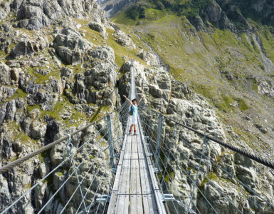 Trift Suspension Bridge Hike in Grimsel Region of Switzerland