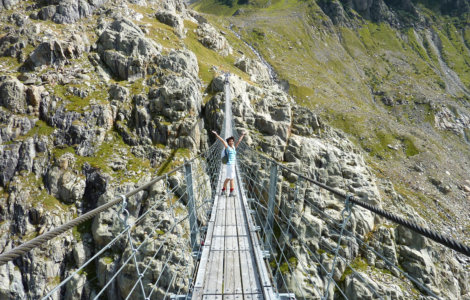 Trift Suspension Bridge Hike in Grimsel Region of Switzerland