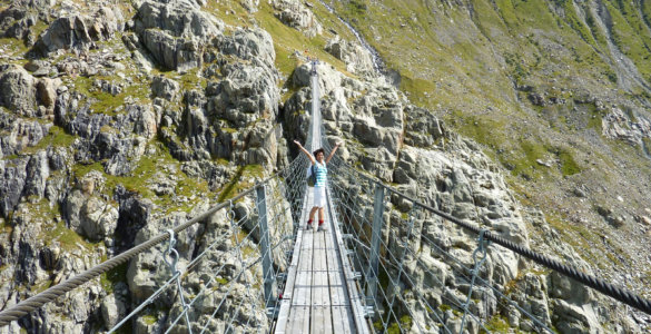 Trift Suspension Bridge Hike in Grimsel Region of Switzerland