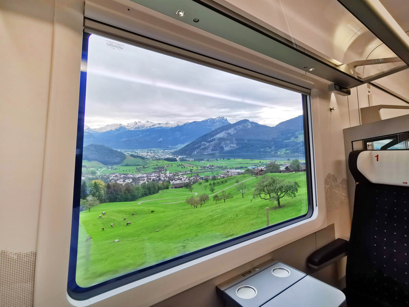 Swiss Travel Pass Price 2024 - Looking out from a train window into the Switzerland landscape