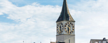 Zurich Switzerland Time - Europe's Largest Clockface at St. Peters Church in Zurich