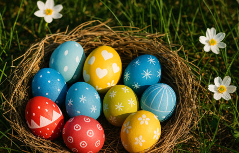 Easter in Switzerland: Ultimate Activities Guide - Colorful Easter Eggs in a Basket