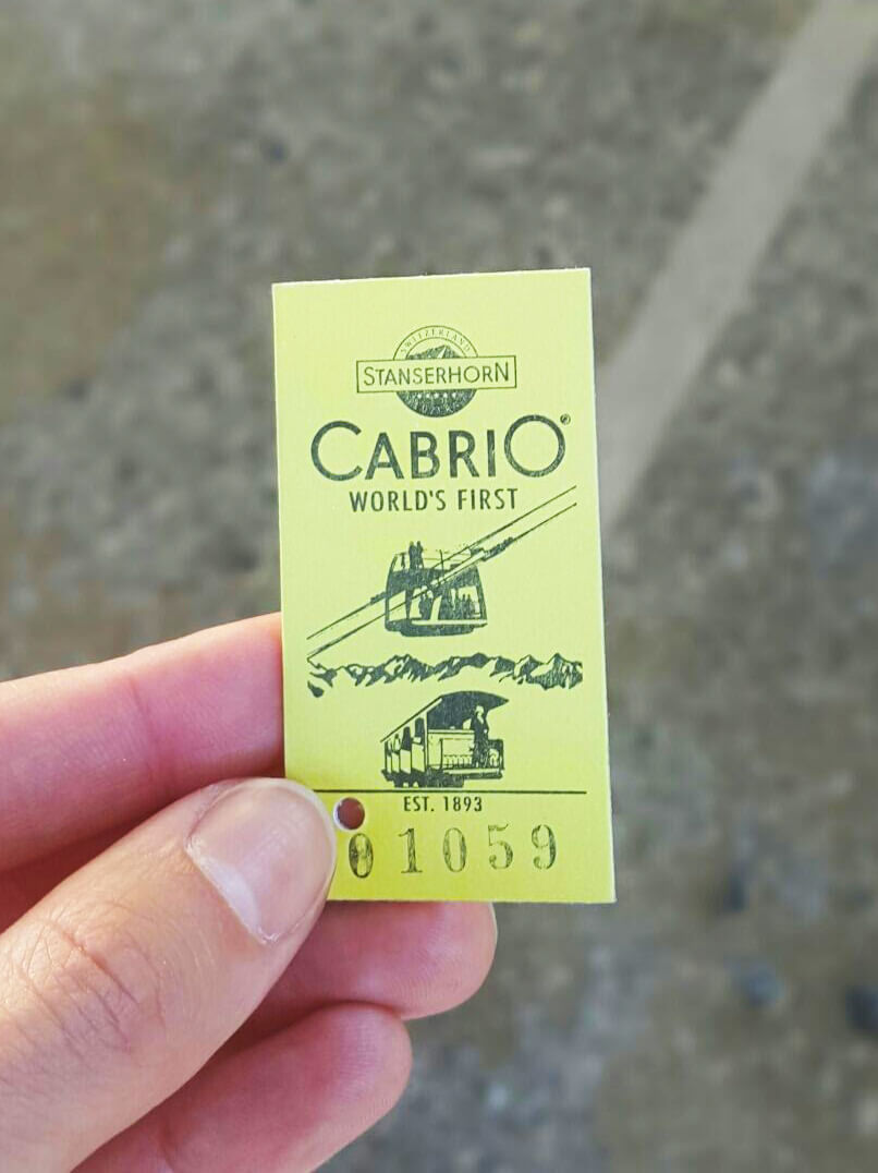 Stanserhorn CabriO Cable Car Ticket Stub