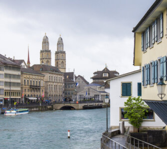 Zurich Old Town with Limmat River and Grossmünster