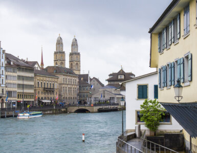 Zurich Old Town with Limmat River and Grossmünster