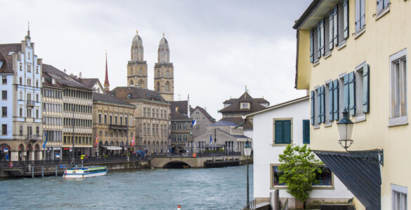 Zurich Old Town with Limmat River and Grossmünster